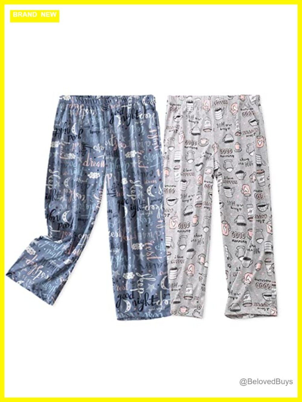 Women's Capri Pajama Pants Cotton Comfy Sleep Lounge Bottoms